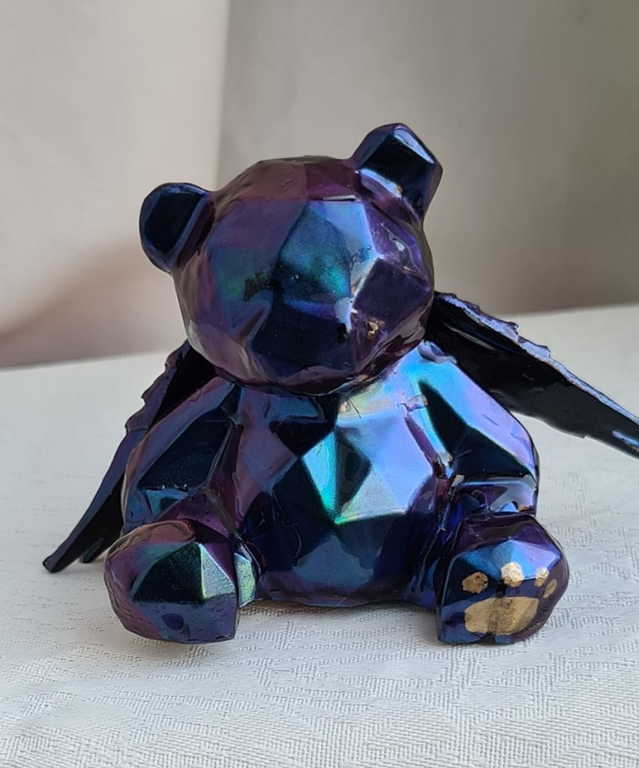 Gorgeous Blue Angel Resin Bear - Keepsake Gift - Ornament - Figurine.