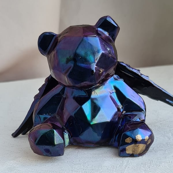 Gorgeous Blue Angel Resin Bear - Keepsake Gift - Ornament - Figurine.