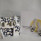 Daisy Daisy Matching Handbag Style Gift Box and 3d Shoes Birthday Card 