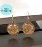 Copper Geode Peruvian Opal Earrings - Free Postage - Image 1