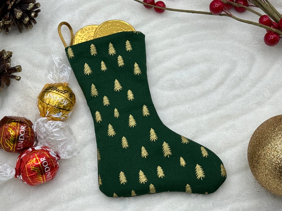 Small Fabric Stocking, Small Gift, Tree Decoration, Tree Fabric, Seasonal Decor