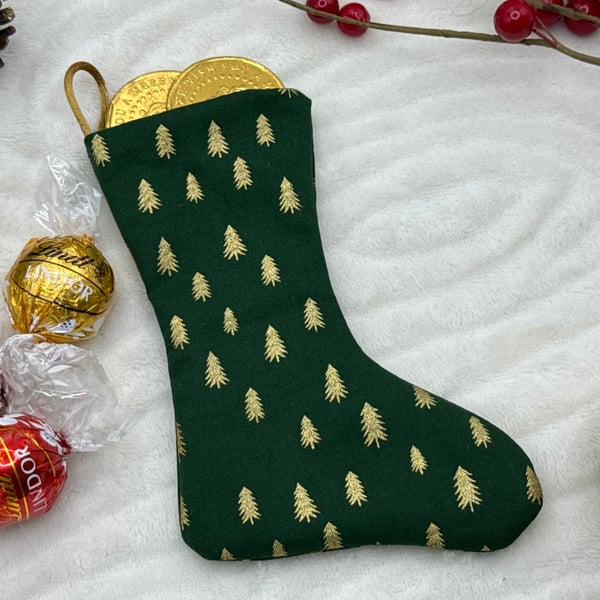 Small Fabric Stocking, Small Gift, Tree Decoration, Tree Fabric, Seasonal Decor