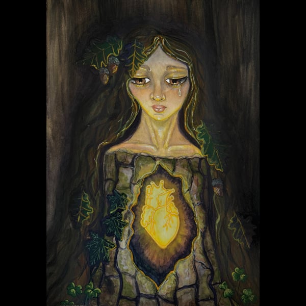Heartwood - Original A3 Folklore and Fantasy Watercolour Artwork - Sold Unframed