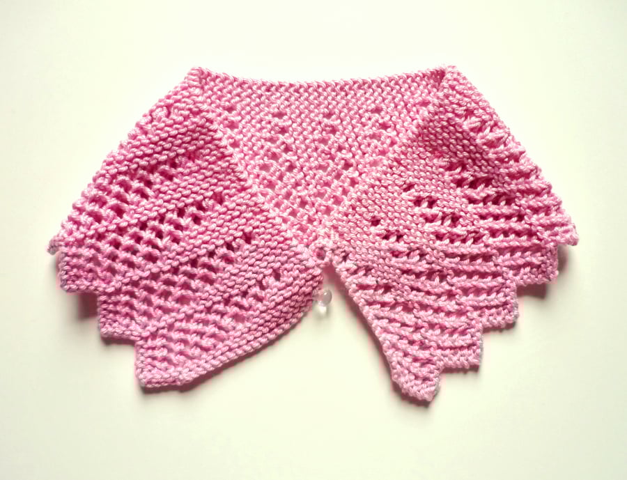 Pink cotton collar - Ladies cotton gift - One-of-a-kind neck accessory