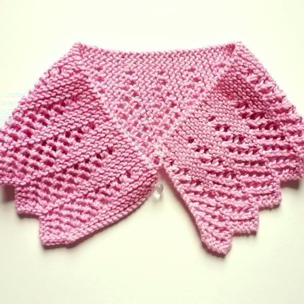 Pink cotton collar - Ladies cotton gift - One-of-a-kind neck accessory