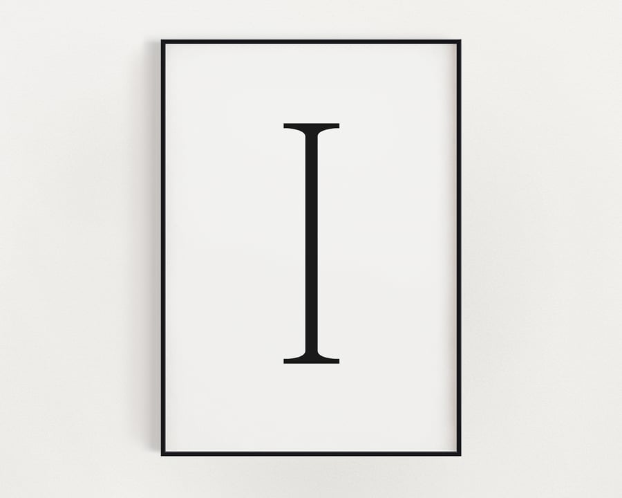 LETTER I PRINT, Minimalist Wall Art, Letter I Printable, Letter Wall Decor