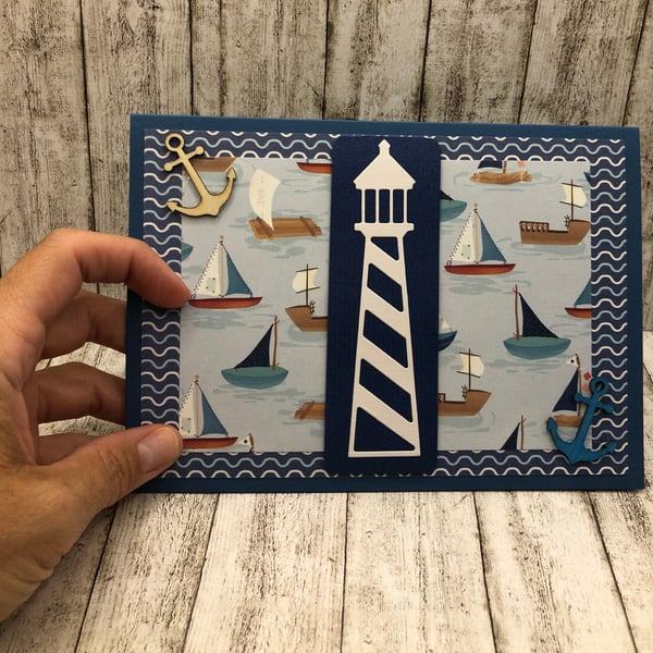 Lighthouse and sailing card for any occasion
