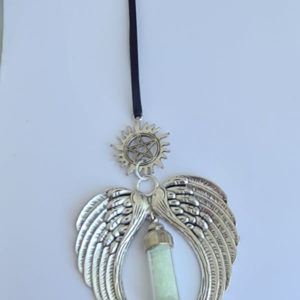 Gorgeous Angel Wings Ornament with Glow Capsule and Flaming Pentacle  - Type C