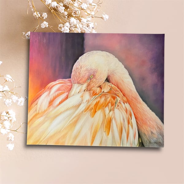 Perfectly Imperfect Original Flamingo Drawing 