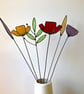 Forever Eternal Wild Flowers on stems - Handmade Stained Glass Flowers