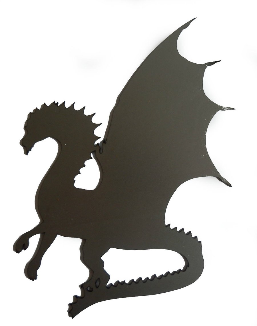 Self Colour Steel Spiky Dragon Silhouette Fence Gate Weather Vane