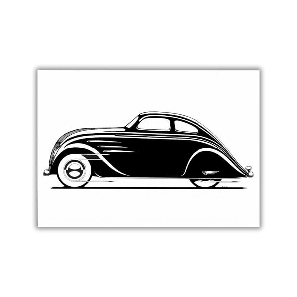Classic American Car Art Print - A5 Illustration - Thirties Cars - Gift For Him