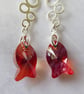 Sterling Silver and Swarovski Crystal Fish & Bubbles Earrings - Image 3