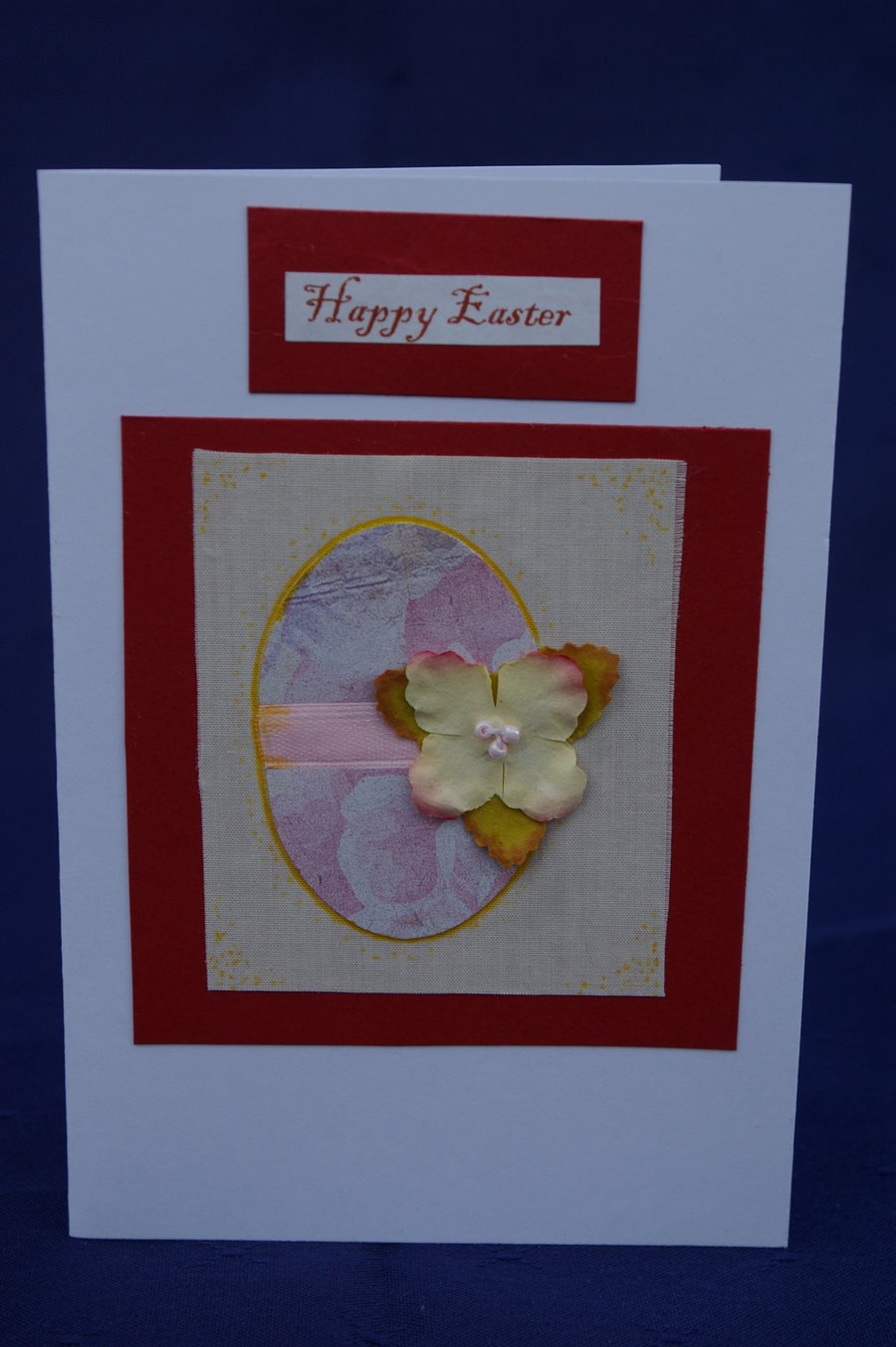 Easter Card Handmade  Egg and Flower Design