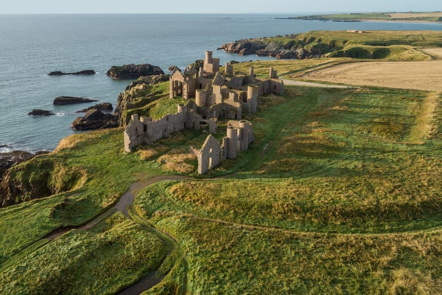 Aerial view of Slains Castle 5 print