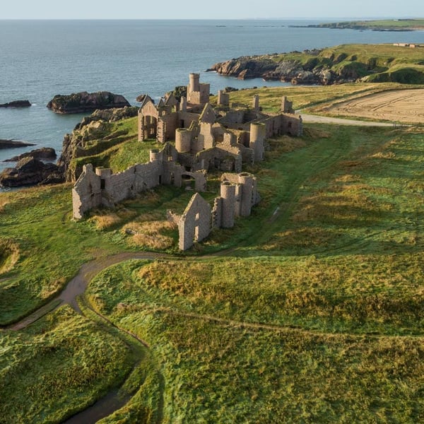 Aerial view of Slains Castle 5 print