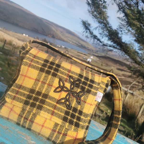Macdonald tartan crossbody bag with embroidered thistle