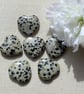 6 Dalmatian Jasper Solid Gemstone Polished Hearts - 20mm - Chakra Crafting