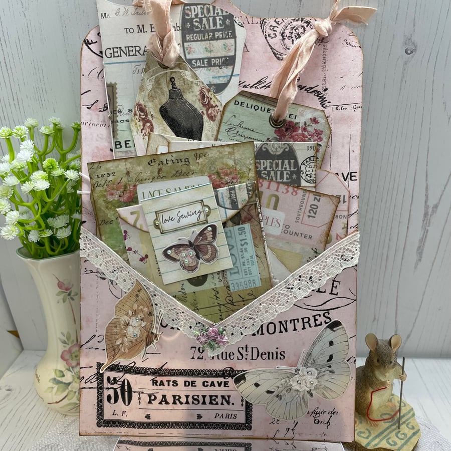 Sewing -  Fabric Sample Pocket and Ephemera -by Carolee Crafts PB12 - 0018