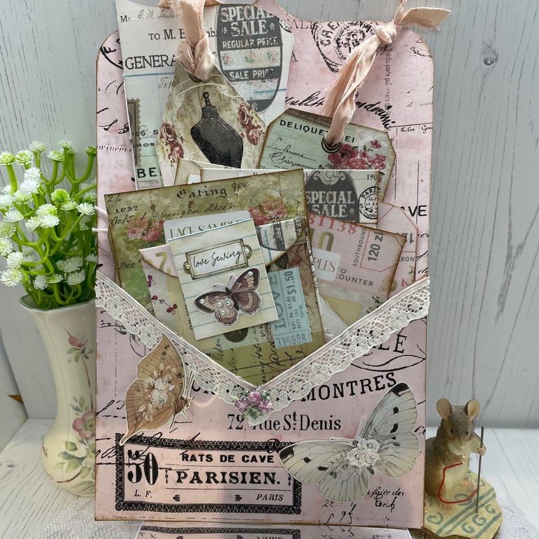 Sewing -  Fabric Sample Pocket and Ephemera -by Carolee Crafts PB12 - 0018