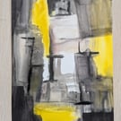 Original abstract geometric watercolour painting A4