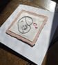 Mummy and Baby Elephant,  'new baby' hand embroidered keepsake card - Image 2