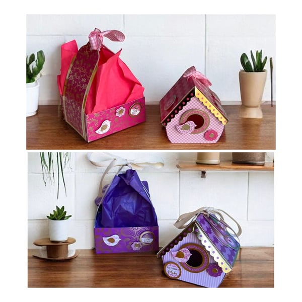 3D Bird House Birthday Card in its Own Little Basket.