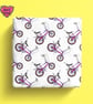 Purple Chopper bike wrapping paper or yellow Gift wrap, Gift wrap for him, bicyc - Image 1