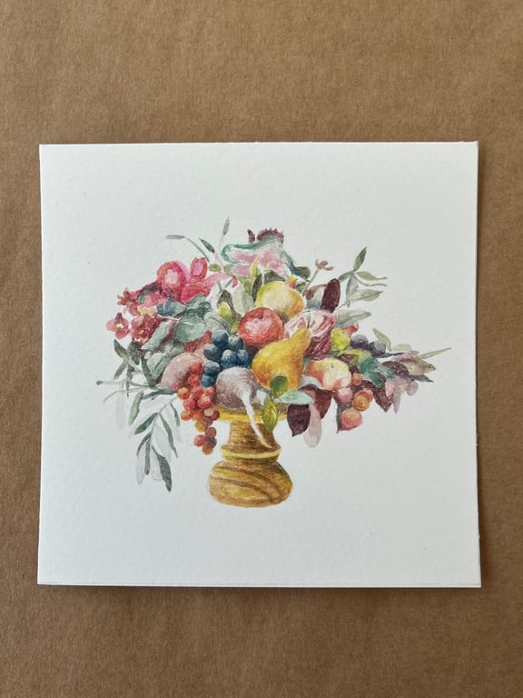 Autumn display original gouache painting 