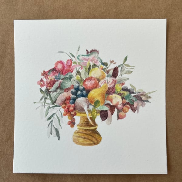 Autumn display original gouache painting 