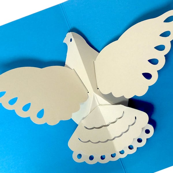 Pop-up dove 3D greetings card