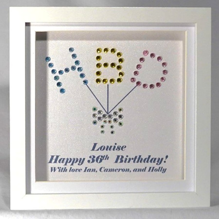 Custom Happy Birthday Gem Frame