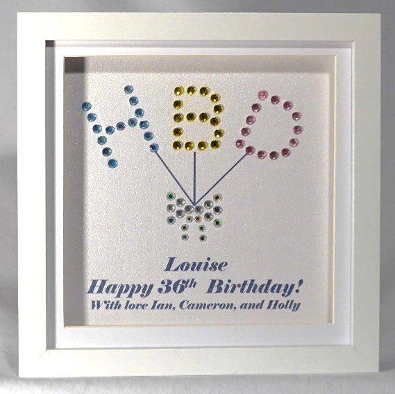 Custom Happy Birthday Gem Frame