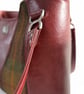 Alaula - Handcrafted Burgundy Leather & Tweed Handbag - Image 9