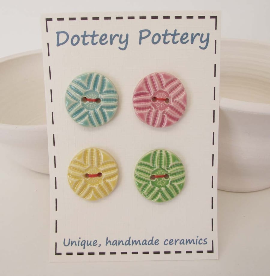 Set of four large  ceramic buttons