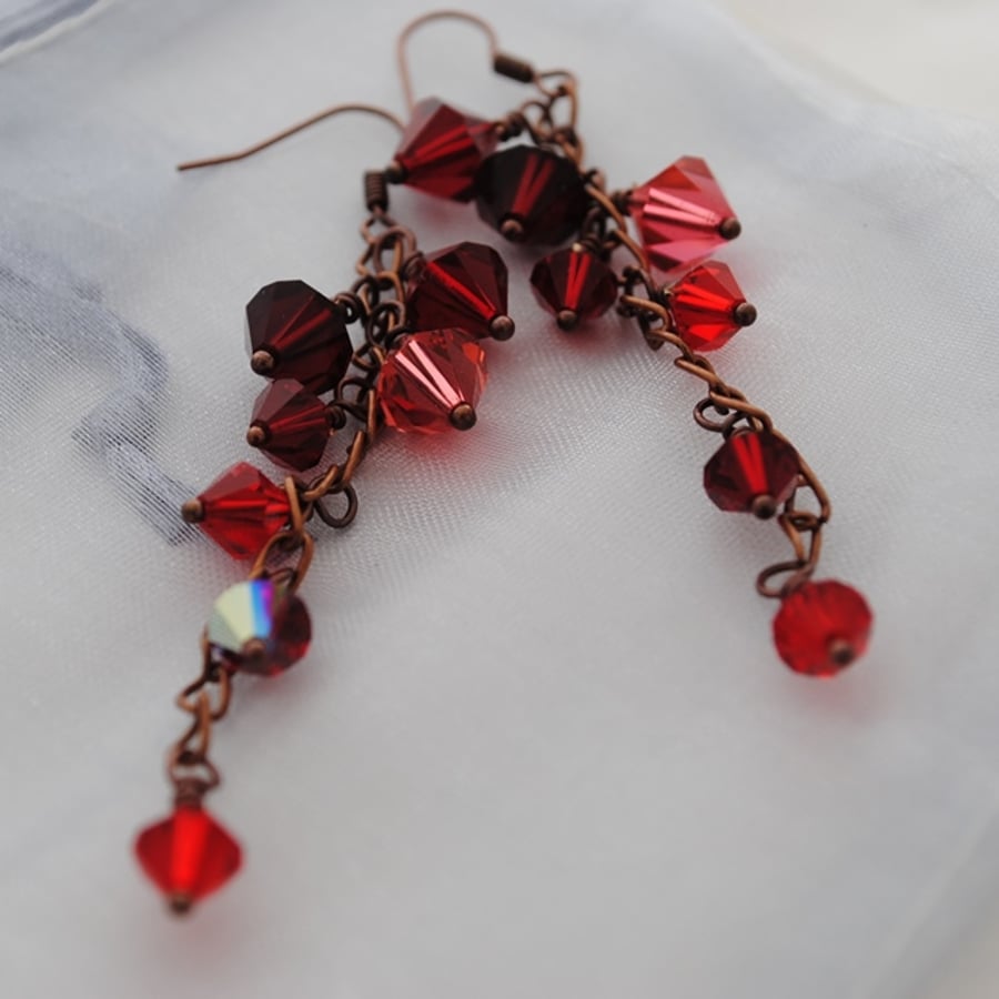 Ruby & Rose swarovski cascade earrings