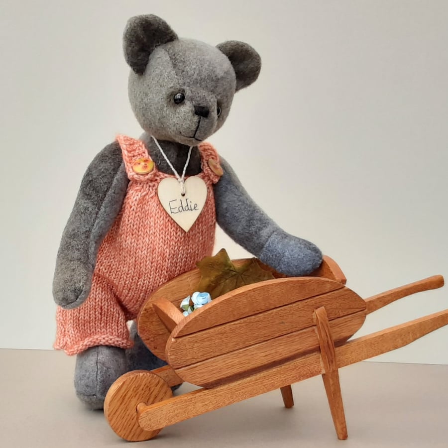 Teddy, handmade artist bear by Bearlescent, hand dyed dressed bear