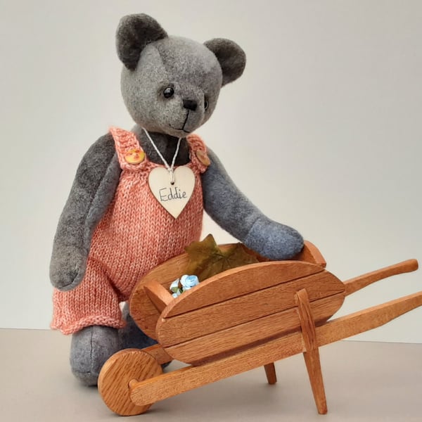 Teddy, handmade UK designed collectors bear, dressed teddy bear