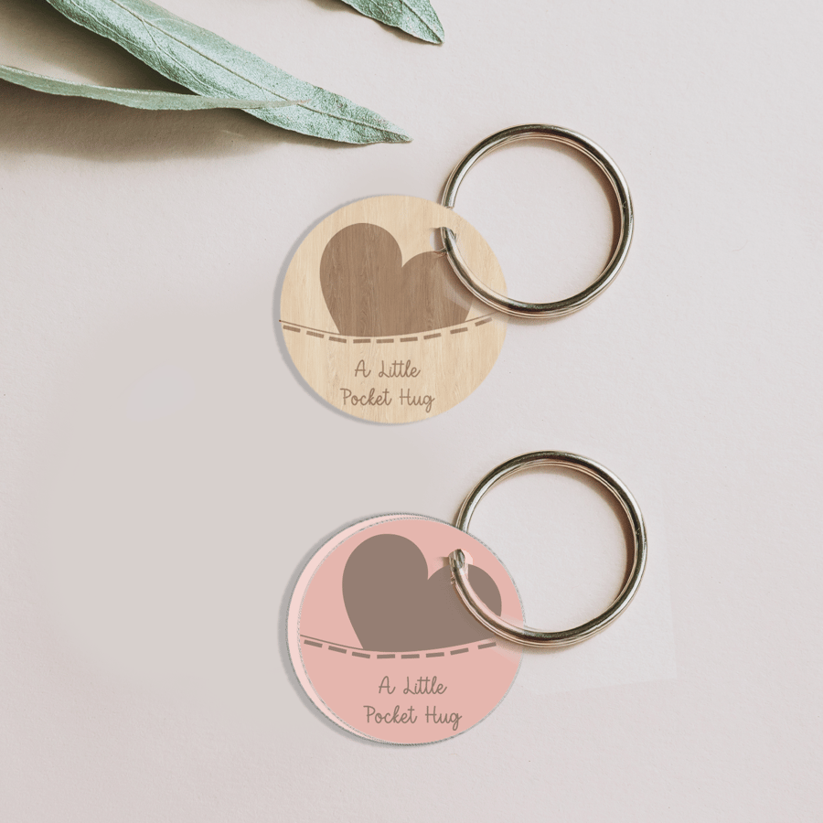 Pocket Hug Keying Hug Token Thinking of you Love Heart Sending a Hug