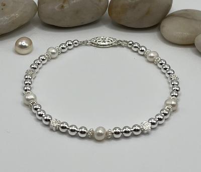 sterling silver rosebud bracelet 