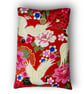 Crane & Peony Book Sleeve – Japanese Cotton Book Protector with Coconut Button
