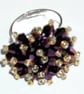 Beautiful Deep Purple Crystal Bead Ring - UK Free Post - Image 1