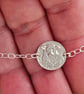Sheep Engraved Sterling Silver Coin Bracelet - Image 2