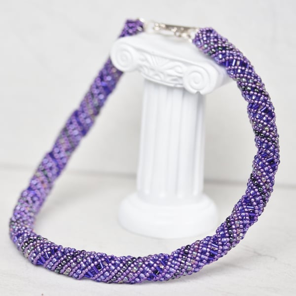Russian Spiral Necklace in Shades of Purple