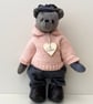 Teddy, handmade UK designed adult collectors bear. One of a kind dressed bear 