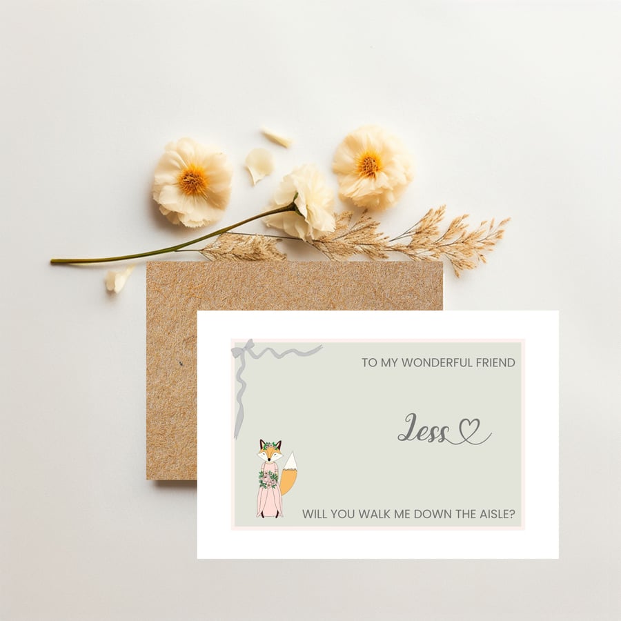 Friend Will You Walk Me Down The Aisle Proposal Card, Friend Aisle Card