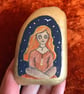 Painted pebble, meditating woman - Image 1