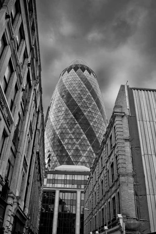 30 St Mary Axe The Gherkin London England UK 12"x18" Print