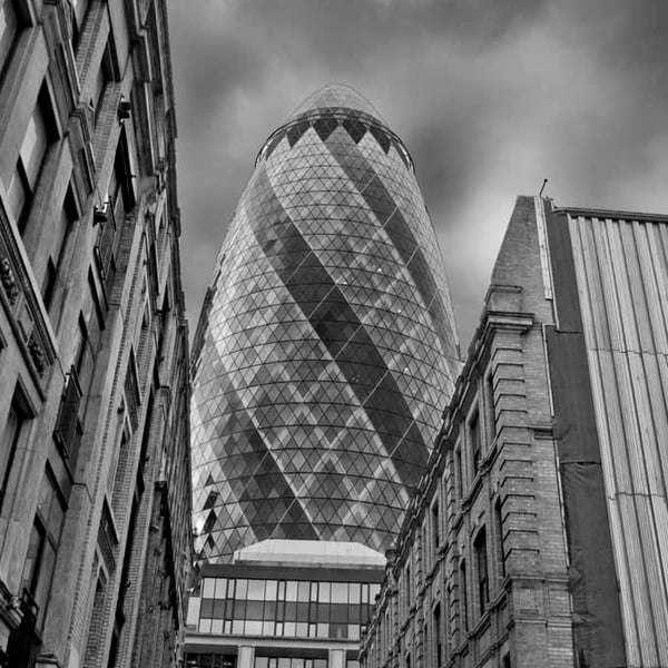 30 St Mary Axe The Gherkin London England UK 12"x18" Print