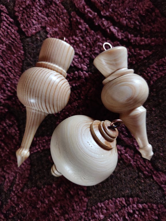 Hand Crafted Tree Ornaments ...  Made from reclaimed spruce     (Small Tree)